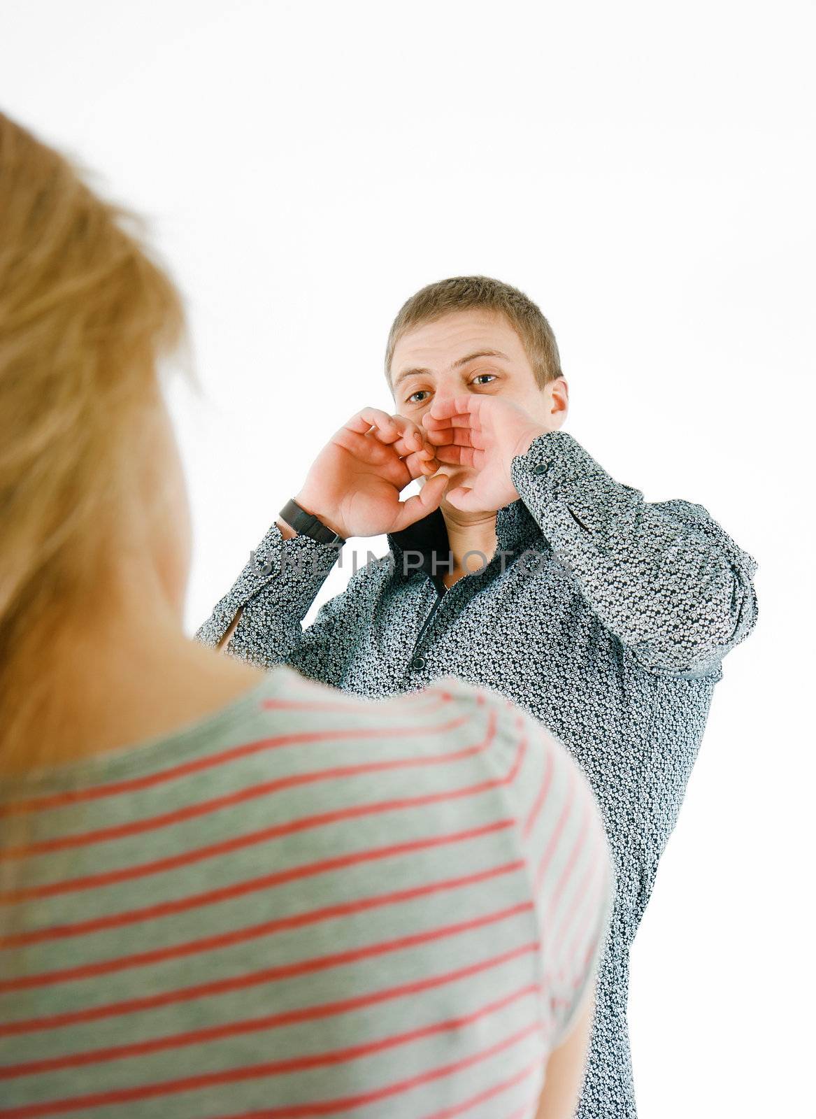 On the white man scared. Family violence