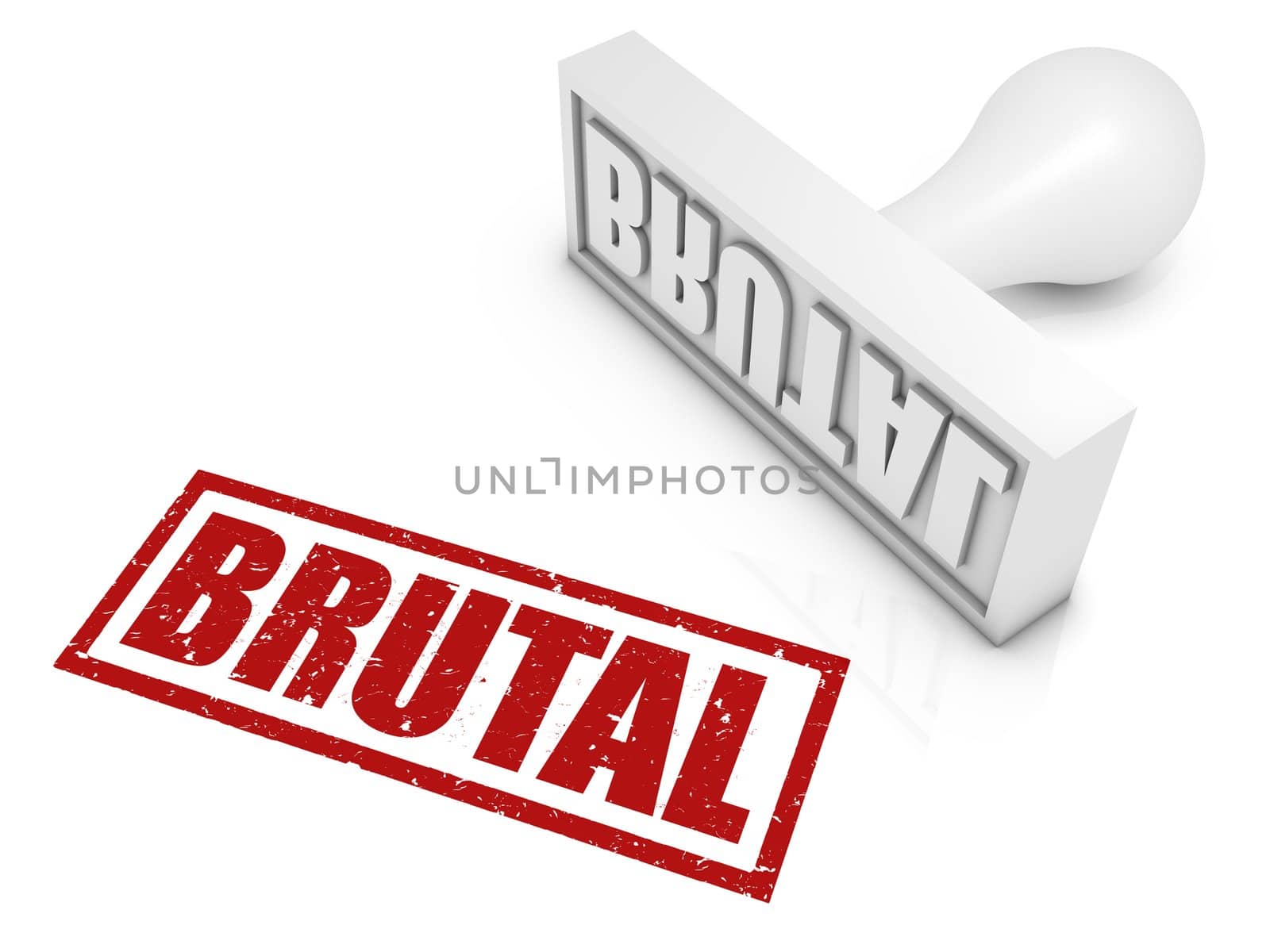 BRUTAL rubber stamp. Part of a rubber stamp series.