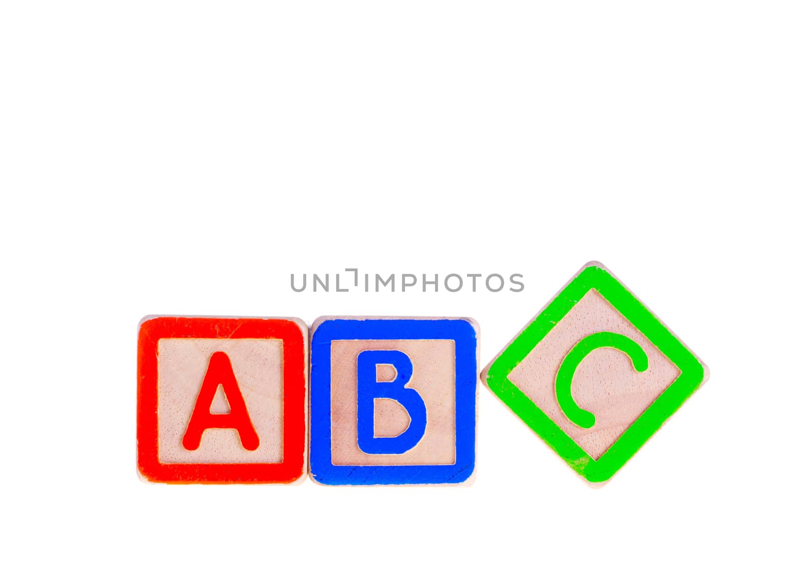 abc blocks isolated on white background