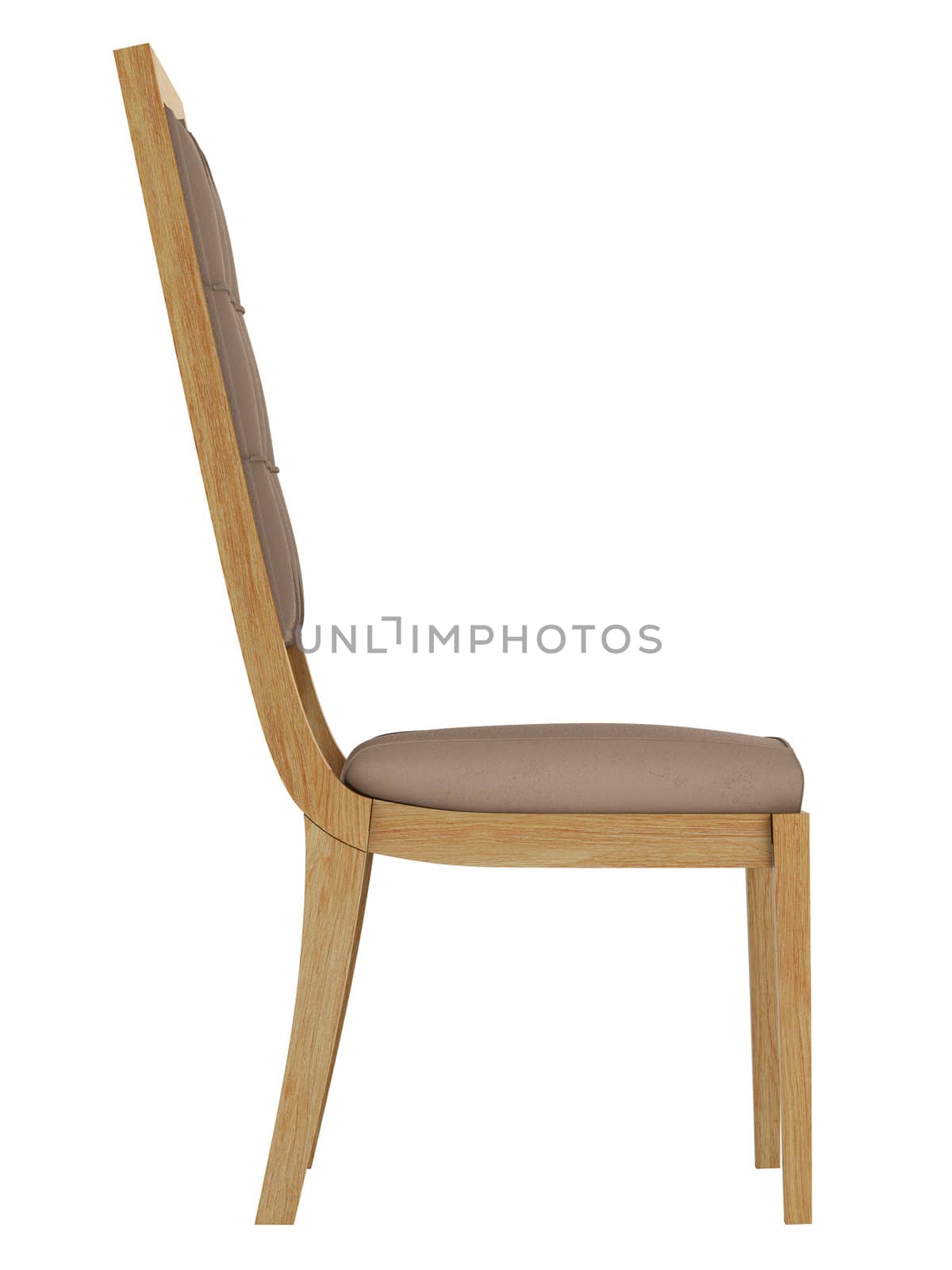 Antique wooden chair isolated on white background