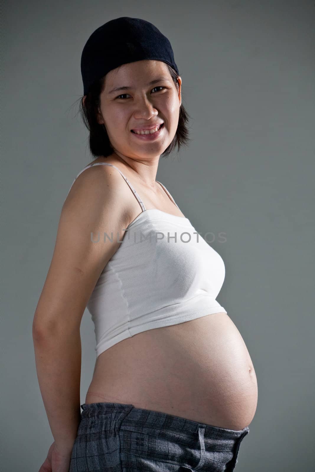 Pregnant belly .Happy future mother waiting baby