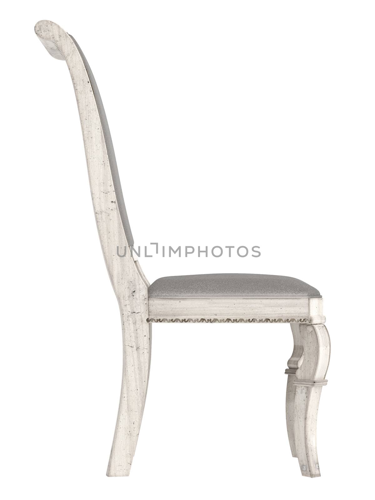 Antique wooden chair isolated on white background