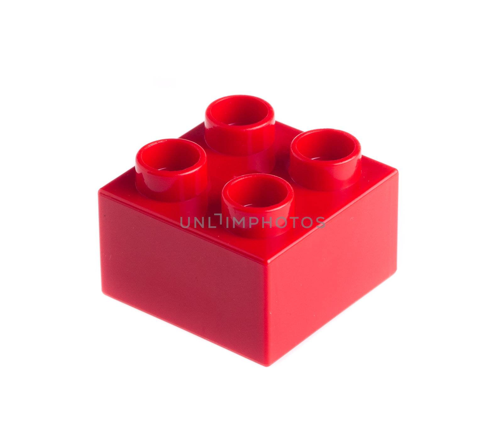 Plastic building blocks isolated on white background