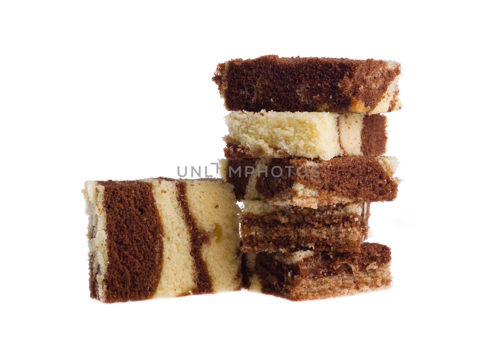 marble cake isolated on white background