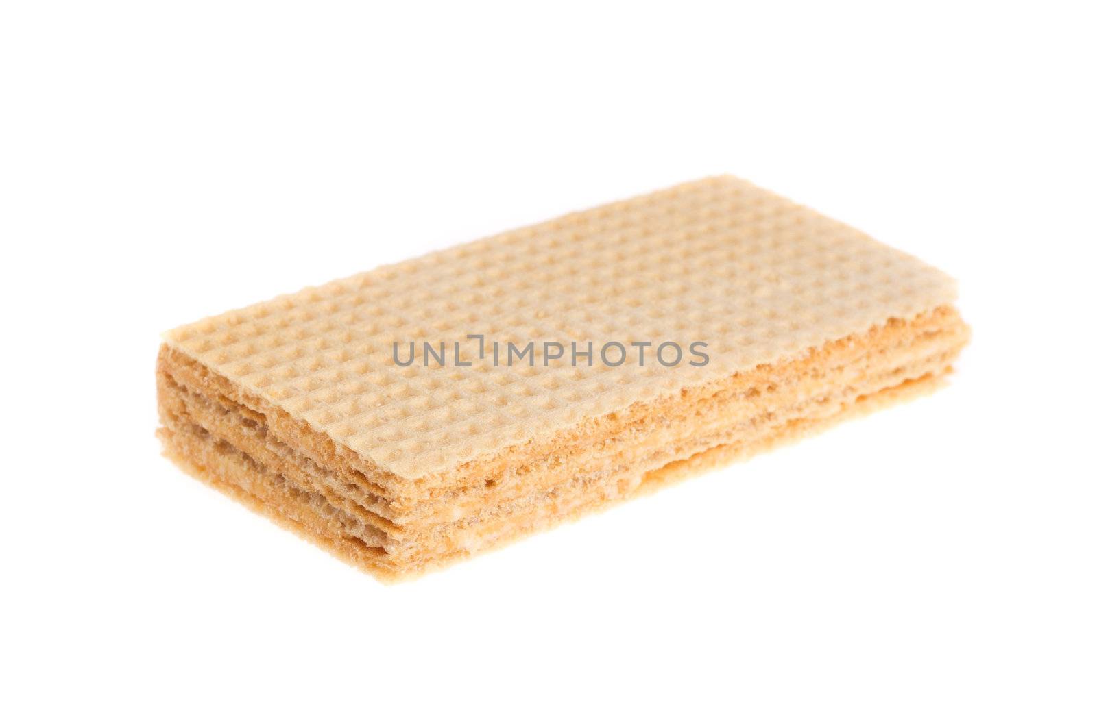 Waffle cake isolated on white background