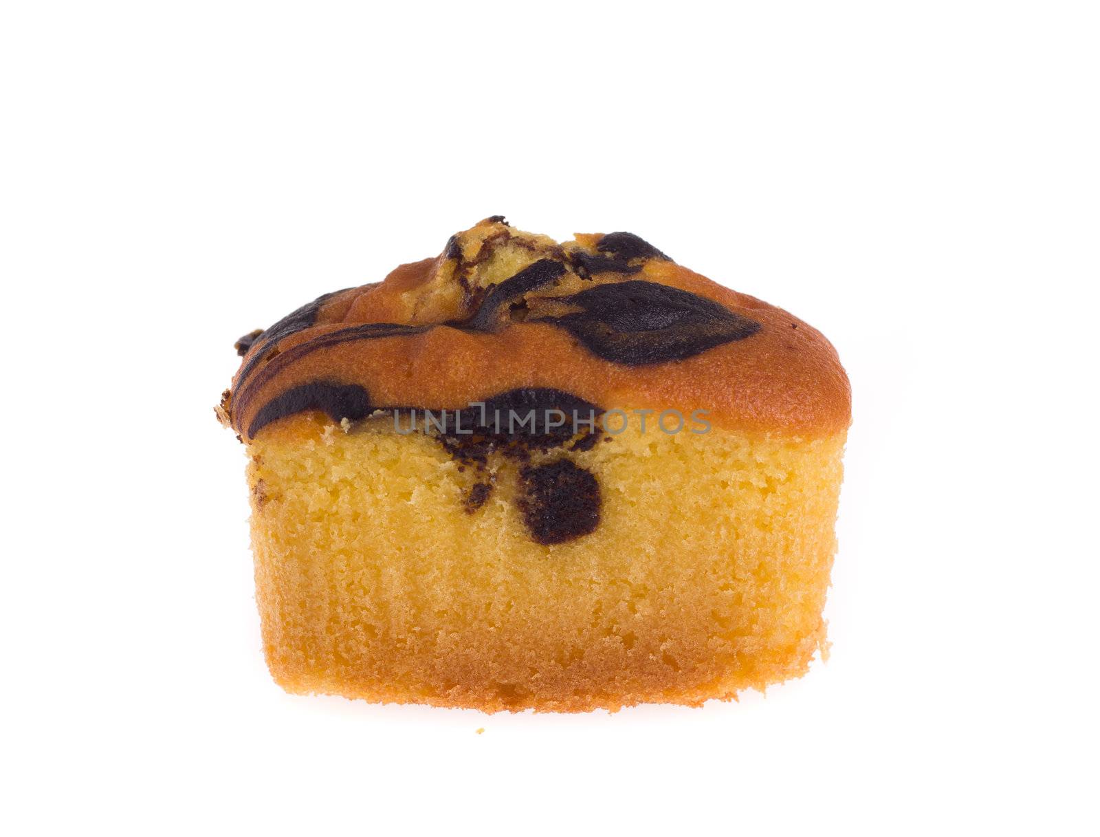 Butter cake isolated on white background