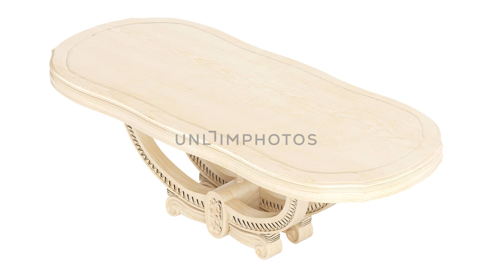 Antique wooden table isolated on white background