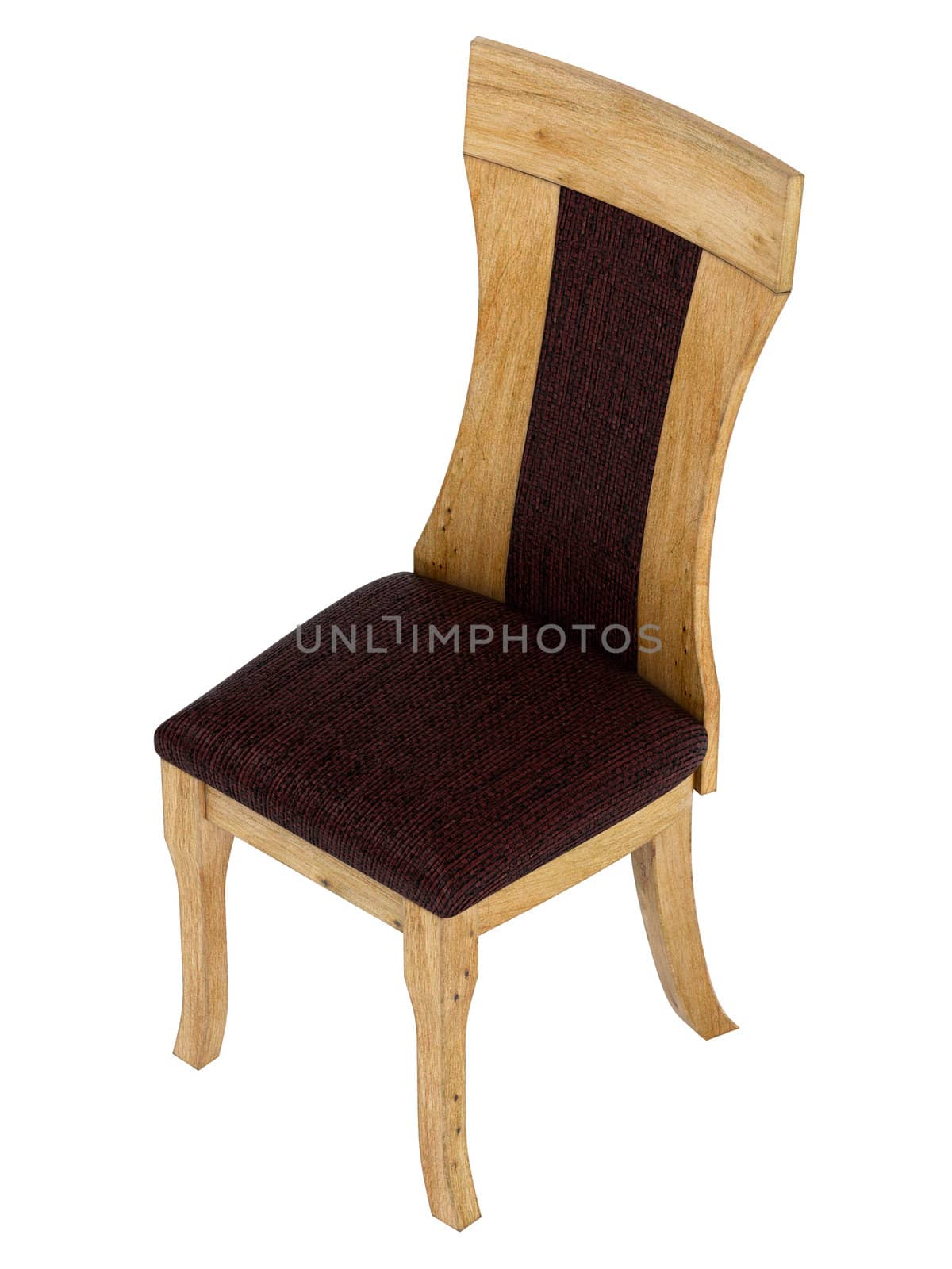 Antique wooden chair isolated on white background