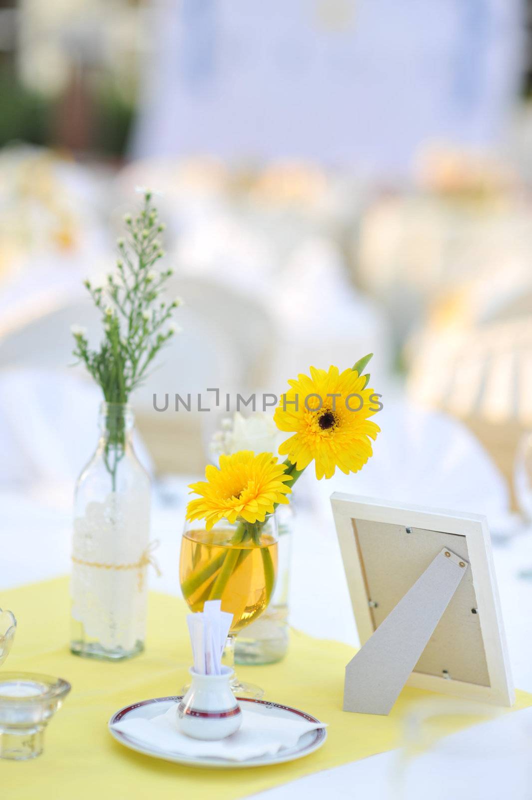 Decoration of garden wedding table.
