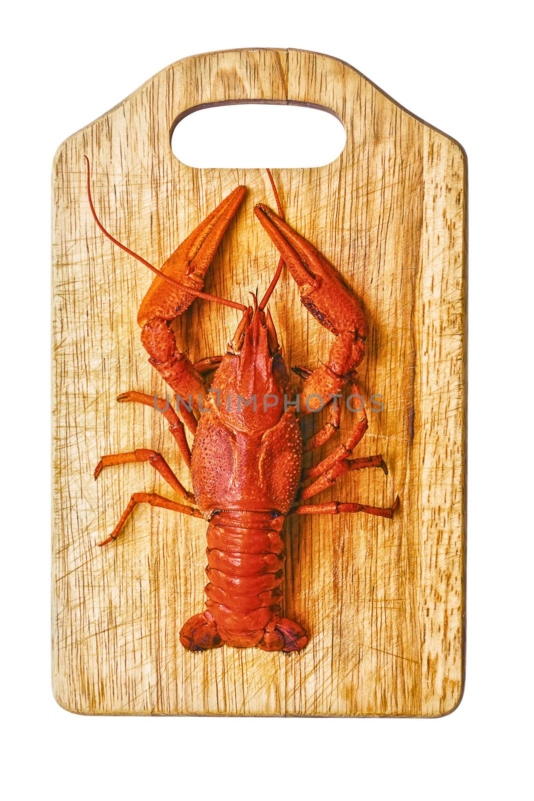the red lobster on a cutting board