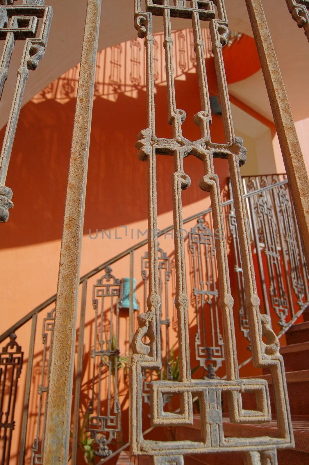 Arabic architecture: details of iron stairs           