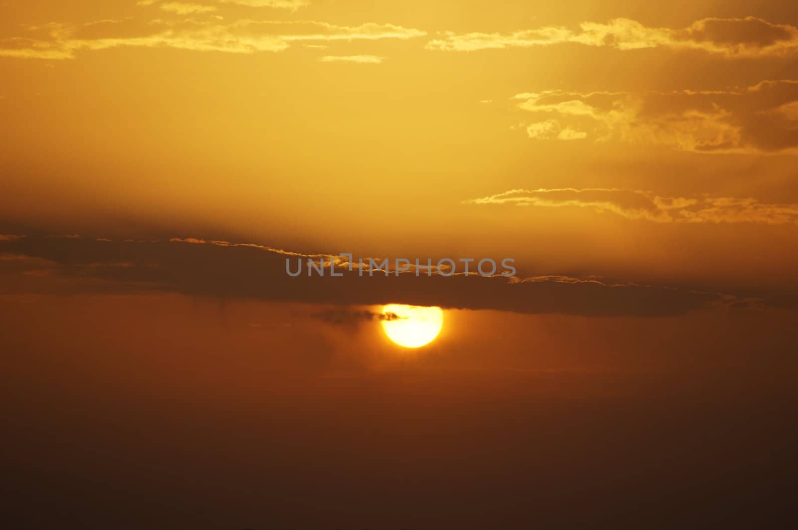 Rising Sun in the skies over the Red sea                