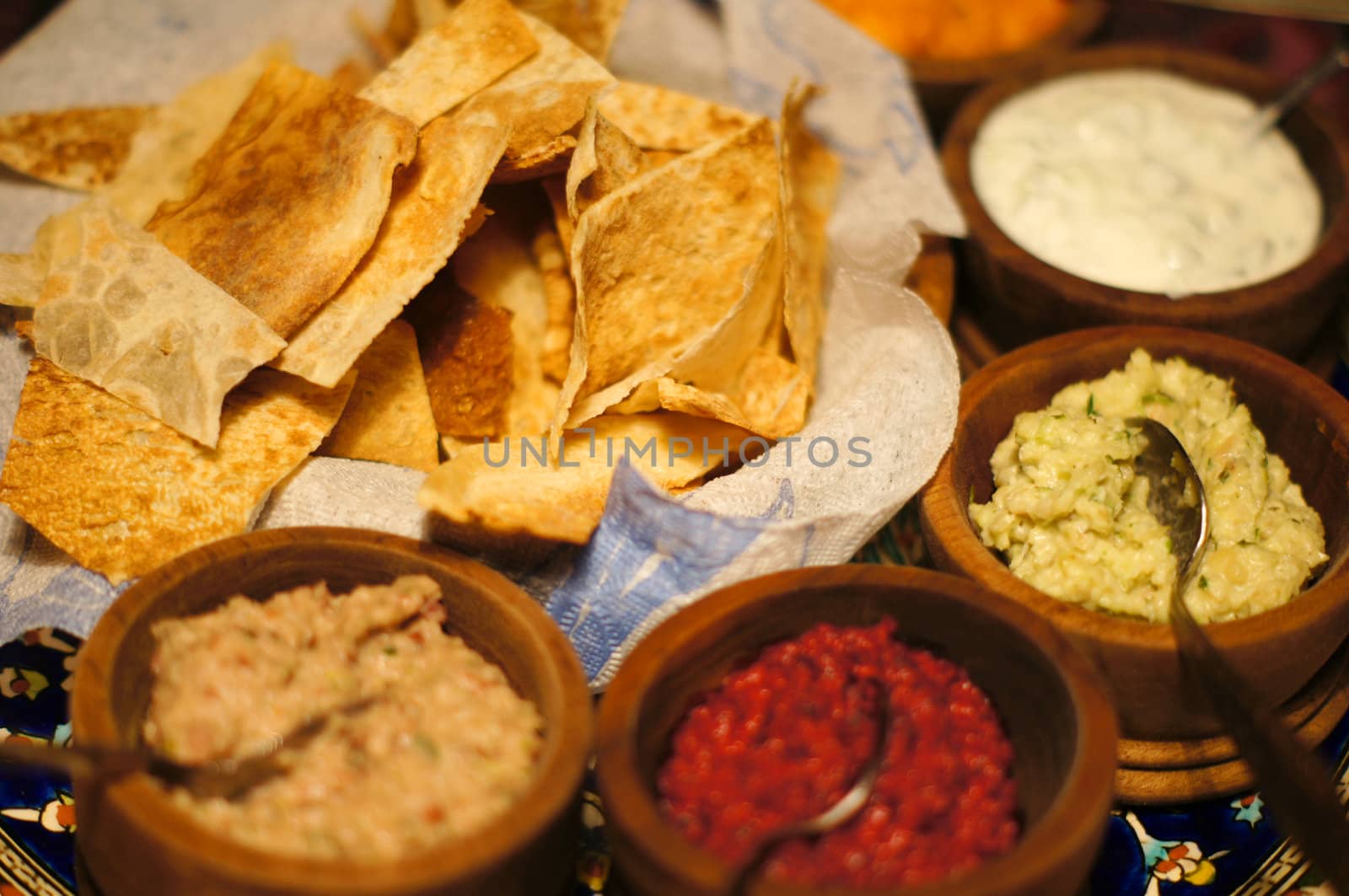 Close up of georgian national dishes