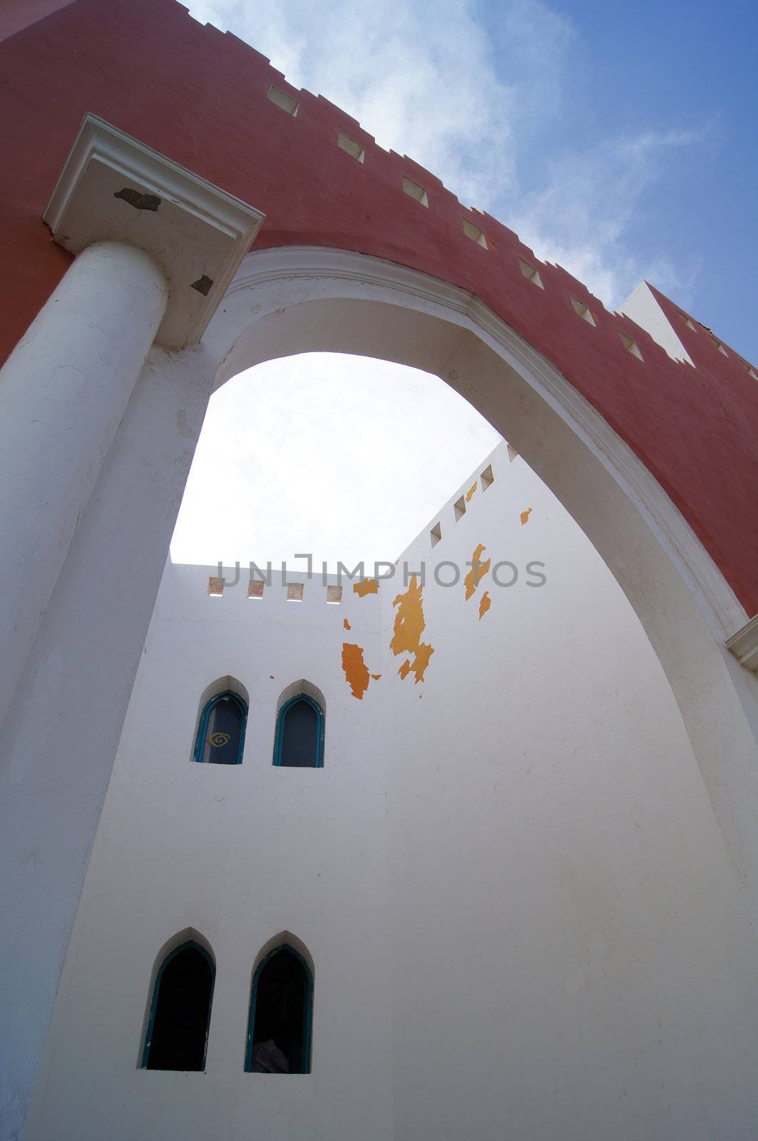 Arabic architecture: courtyard of the villa                  