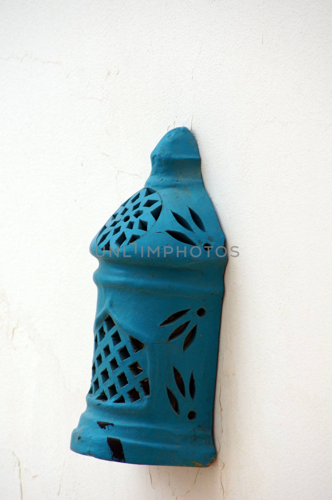 Arabian architecture: blue wall lamp           