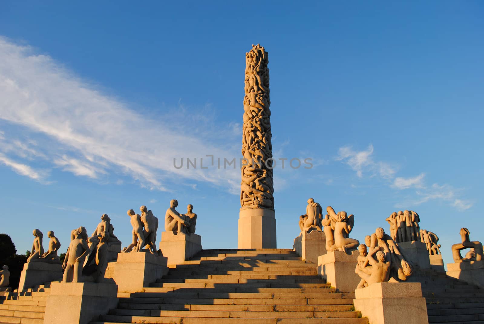 Sculptures in Frogner Park (Frognerparken), a public park located in the borough of Frogner in Oslo, Norway. The park contains the world famous Vigeland Sculpture Park (Vigelandsanlegget) designed by Gustav Vigeland.