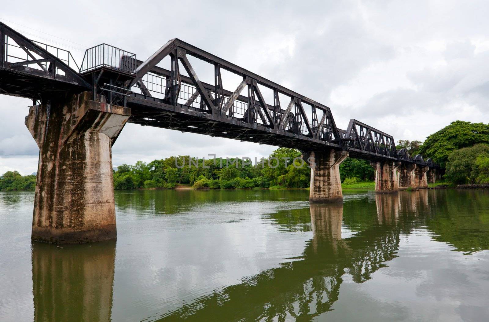 Historical bridge over the river Kwai, the death railway