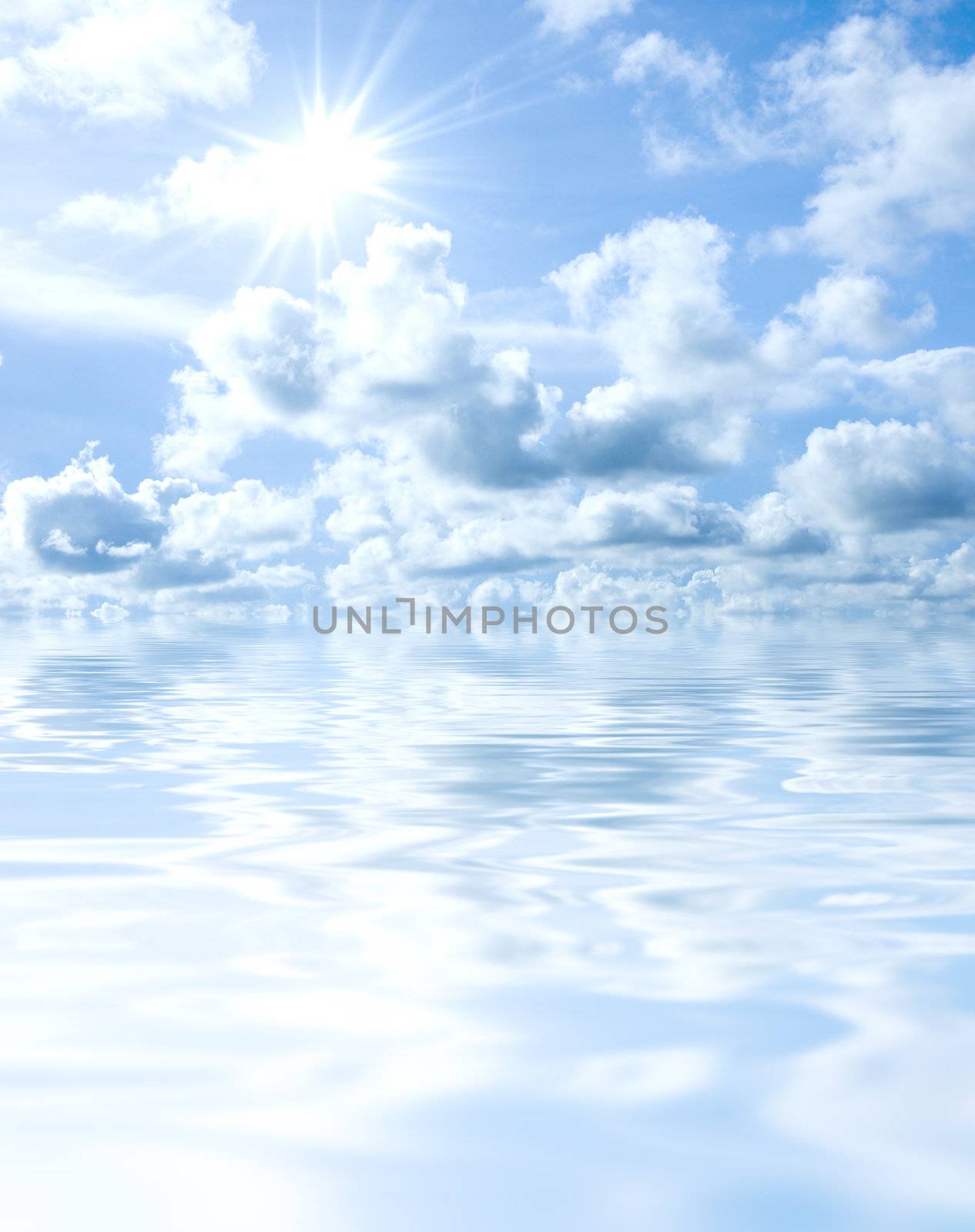 Beautiful Tropical sea background with reflection