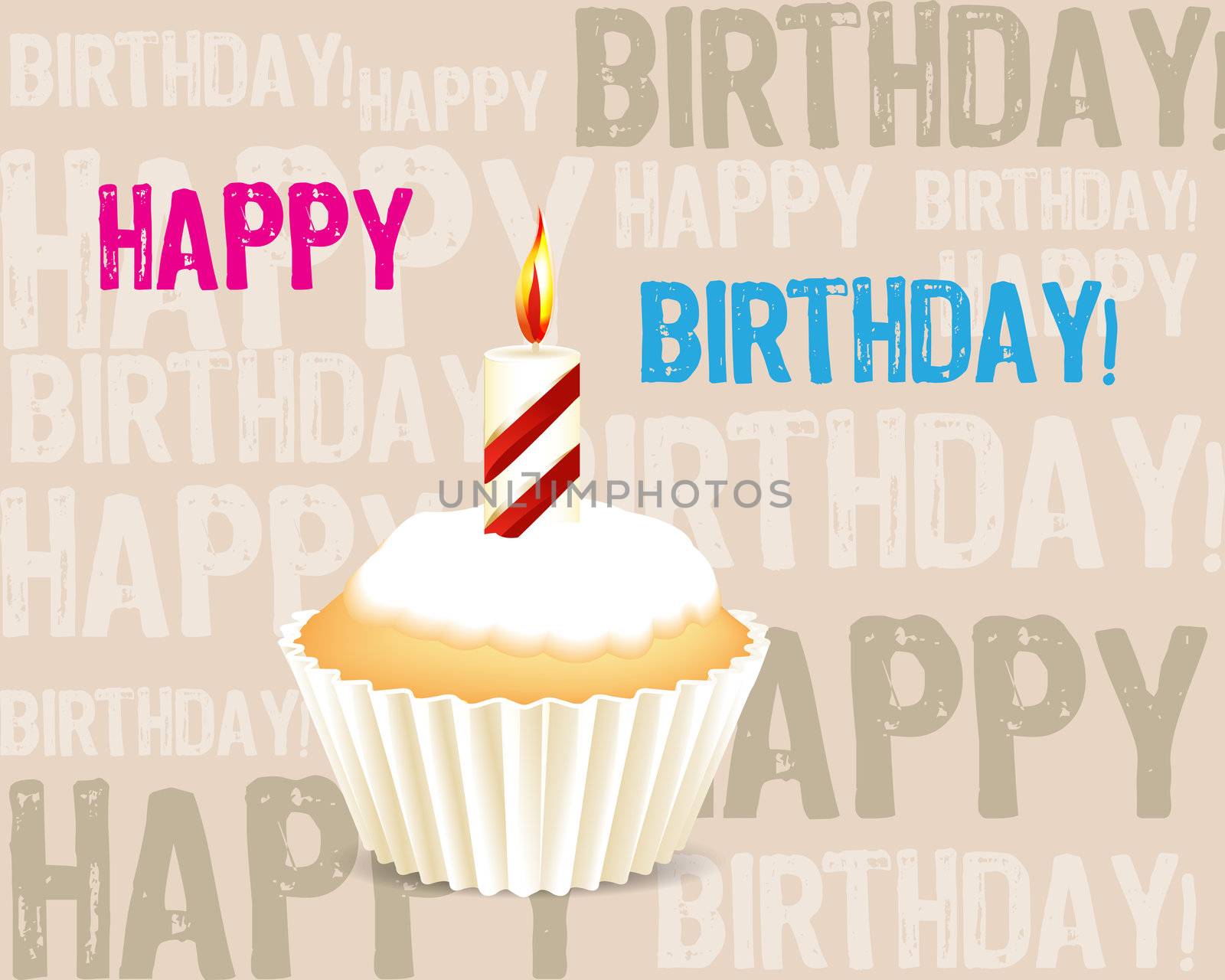 Birthday cupcake Greeting card