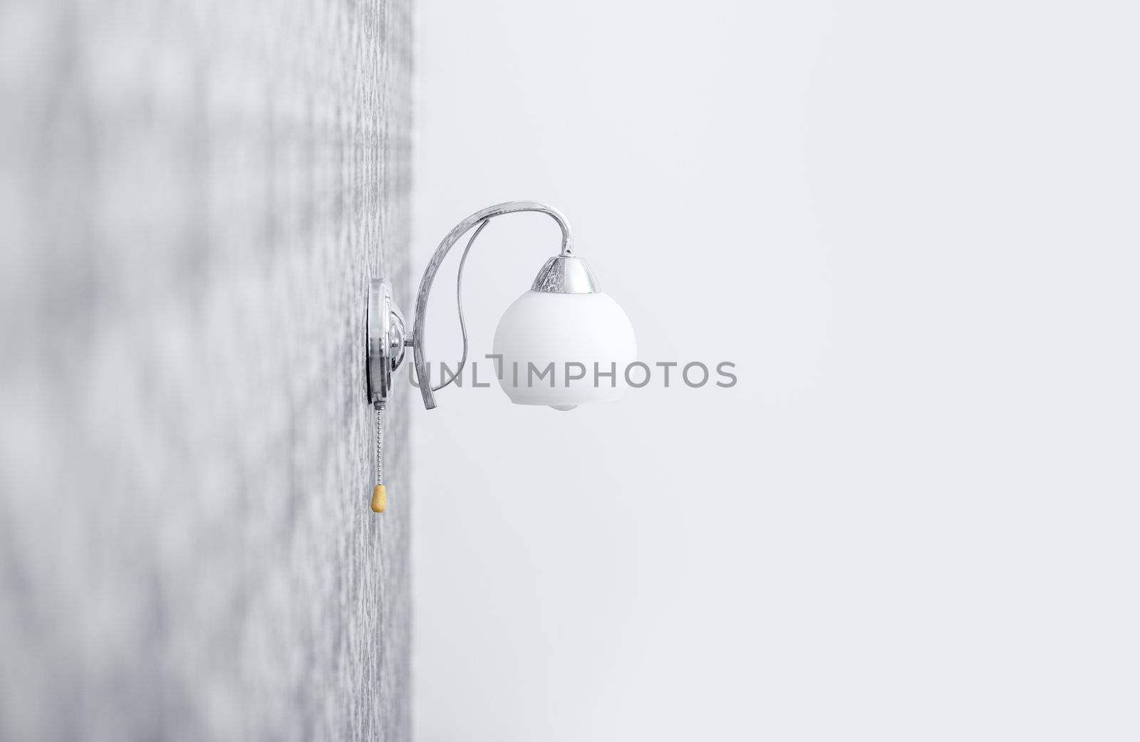 White wall lamp at home