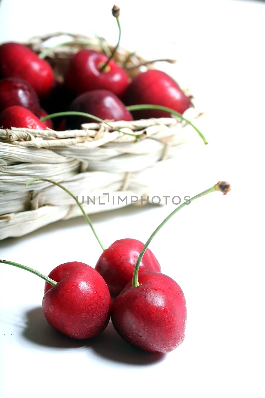 isolated cherries by Teka77