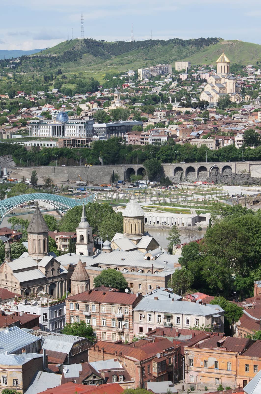 Churches and domes of Tbilisi, view to historical part of the capital of Republic of Georgia by Elet