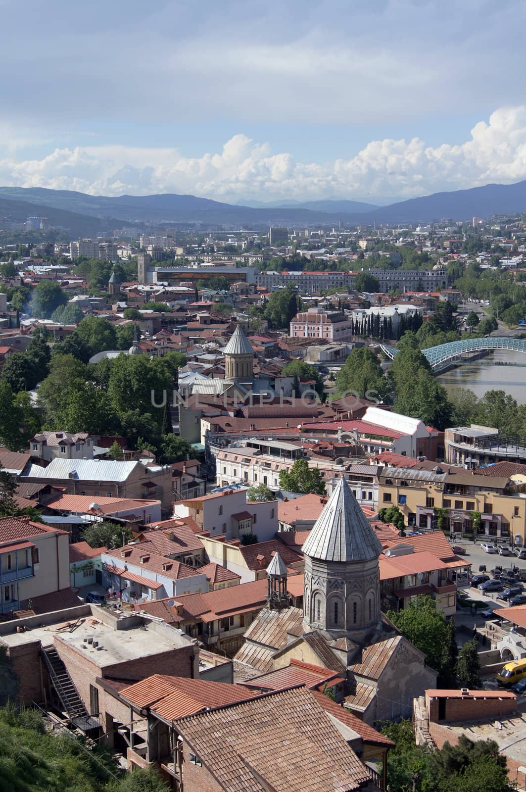 Churches and domes of Tbilisi, view to historical part of the capital of Republic of Georgia by Elet