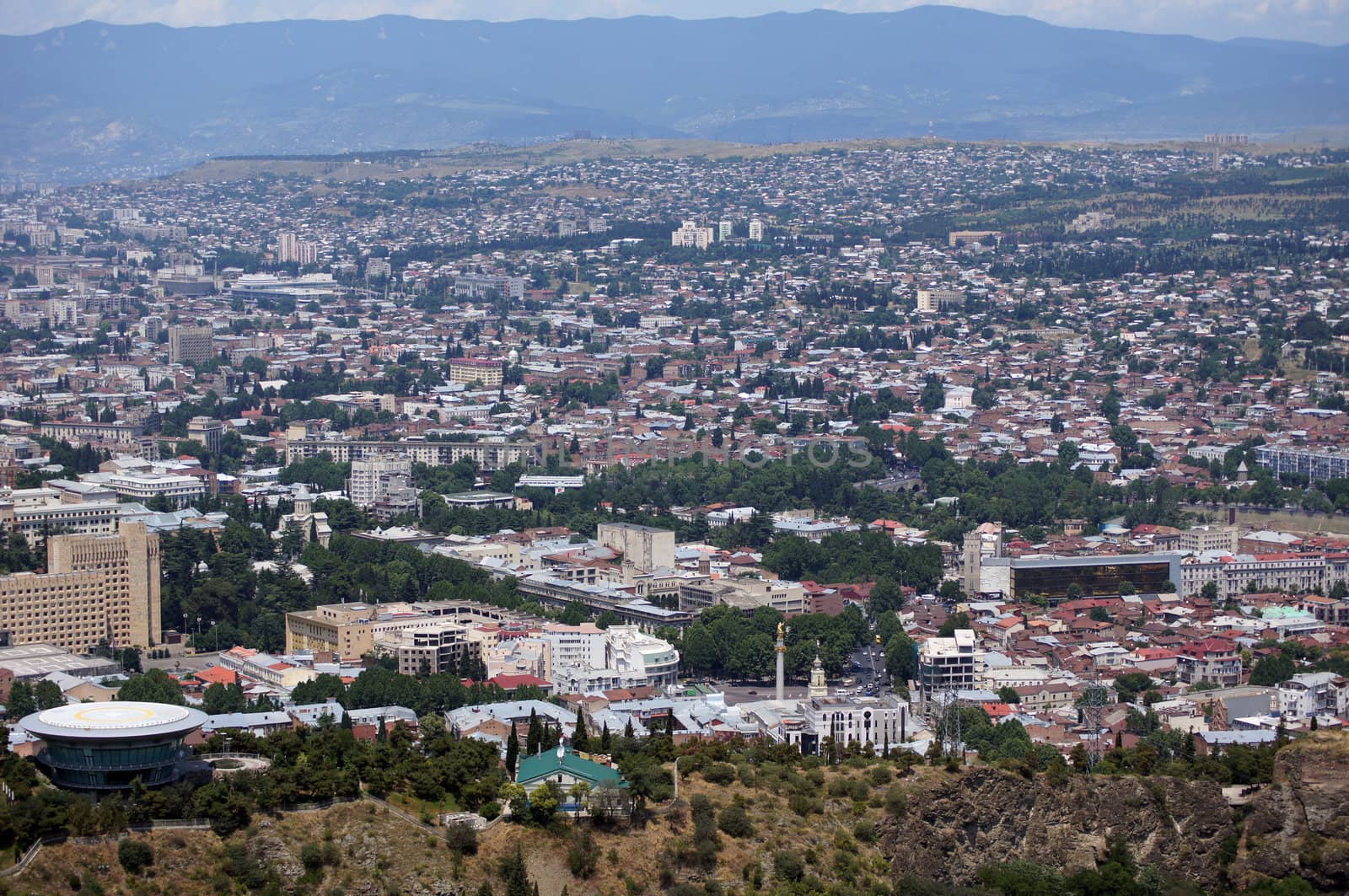 Churches and domes of Tbilisi, view to historical part of the capital of Republic of Georgia