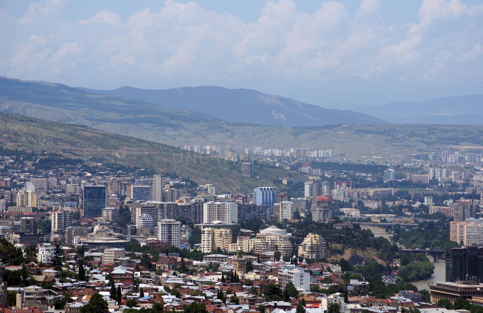 Churches and domes of Tbilisi, view to historical part of the capital of Republic of Georgia by Elet