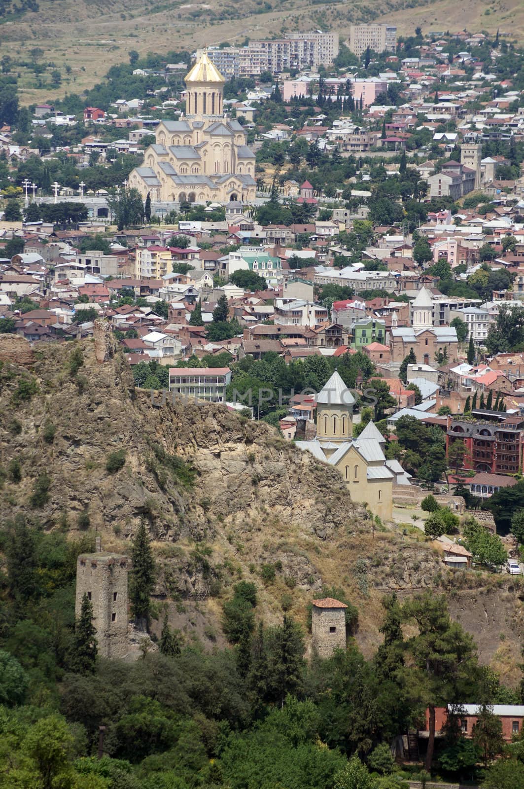 Medieval castle of Narikala and Tbilisi city overview, Republic of Georgia, Caucasus region              