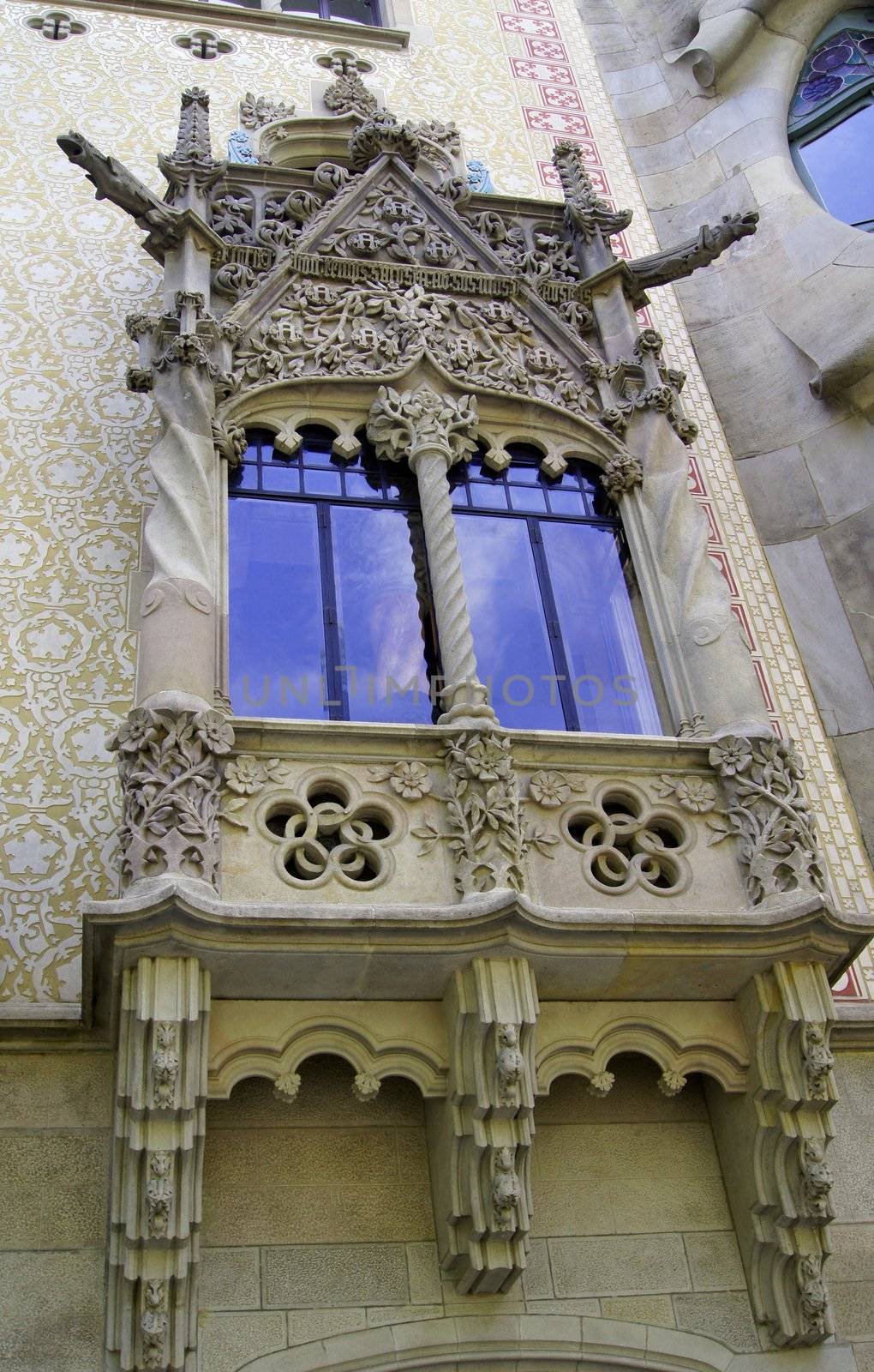 View of Barcelona, Spain. Passeig de Grasia and La Rambla. Houses built in the XVIII century