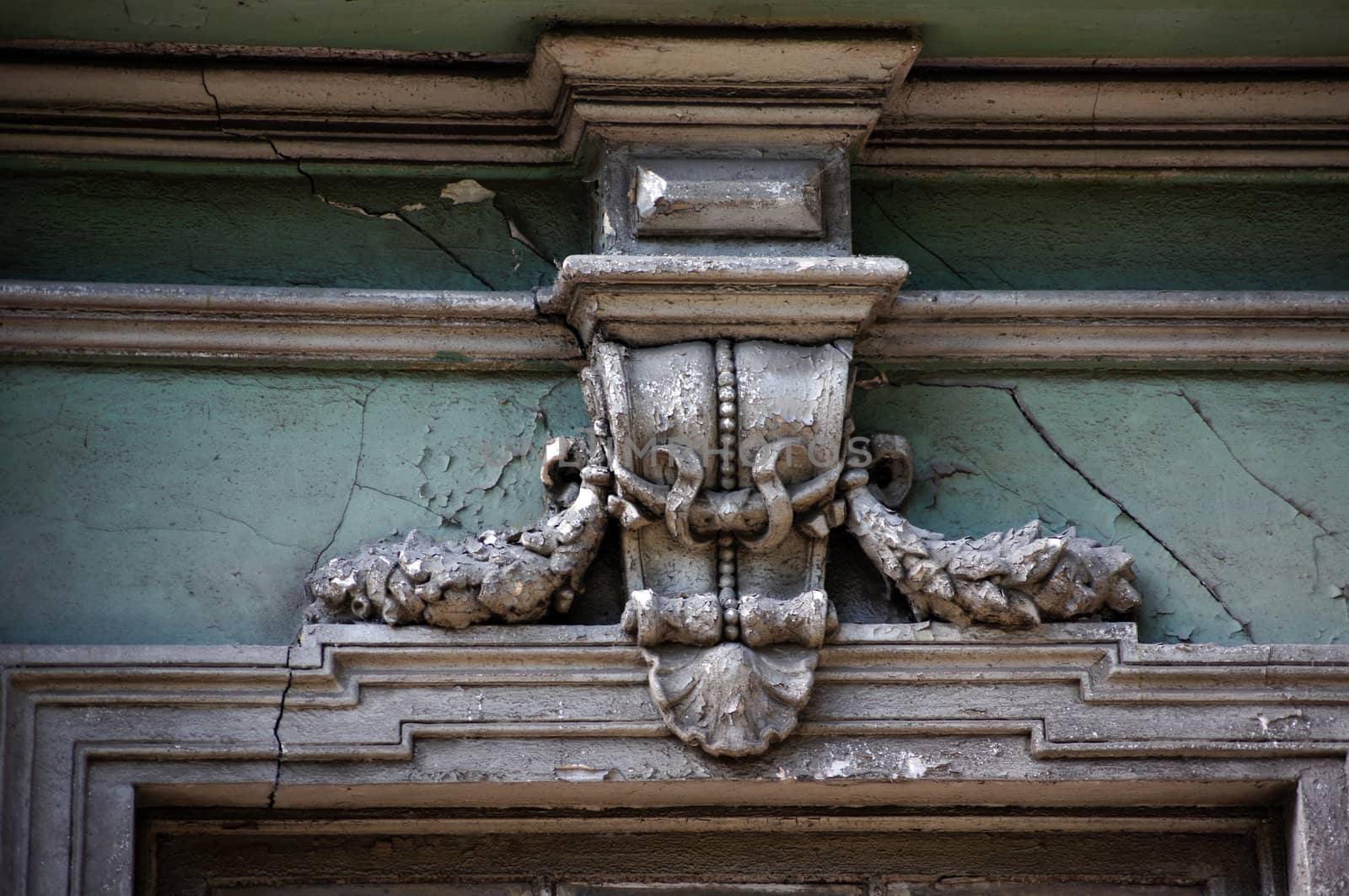 Art-Nouveau facade in Tbilisi Old town, restored area around Marjanishvilis square by Elet