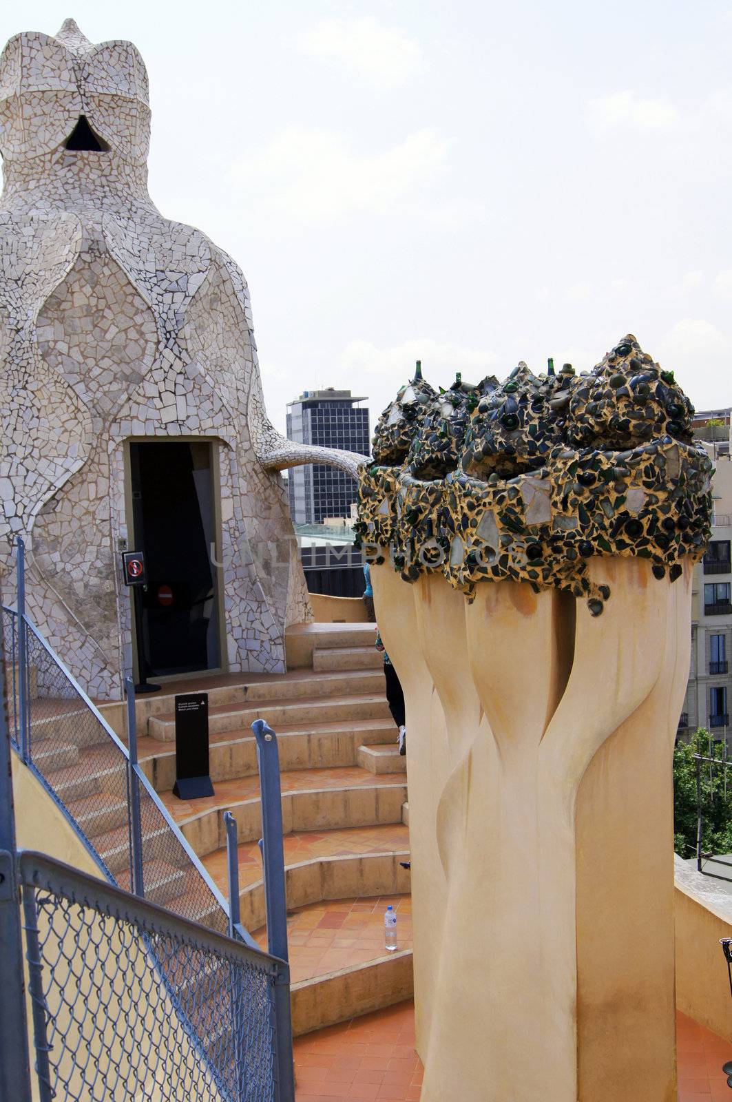 Roof of Casa Mila in Barcelona, Spain