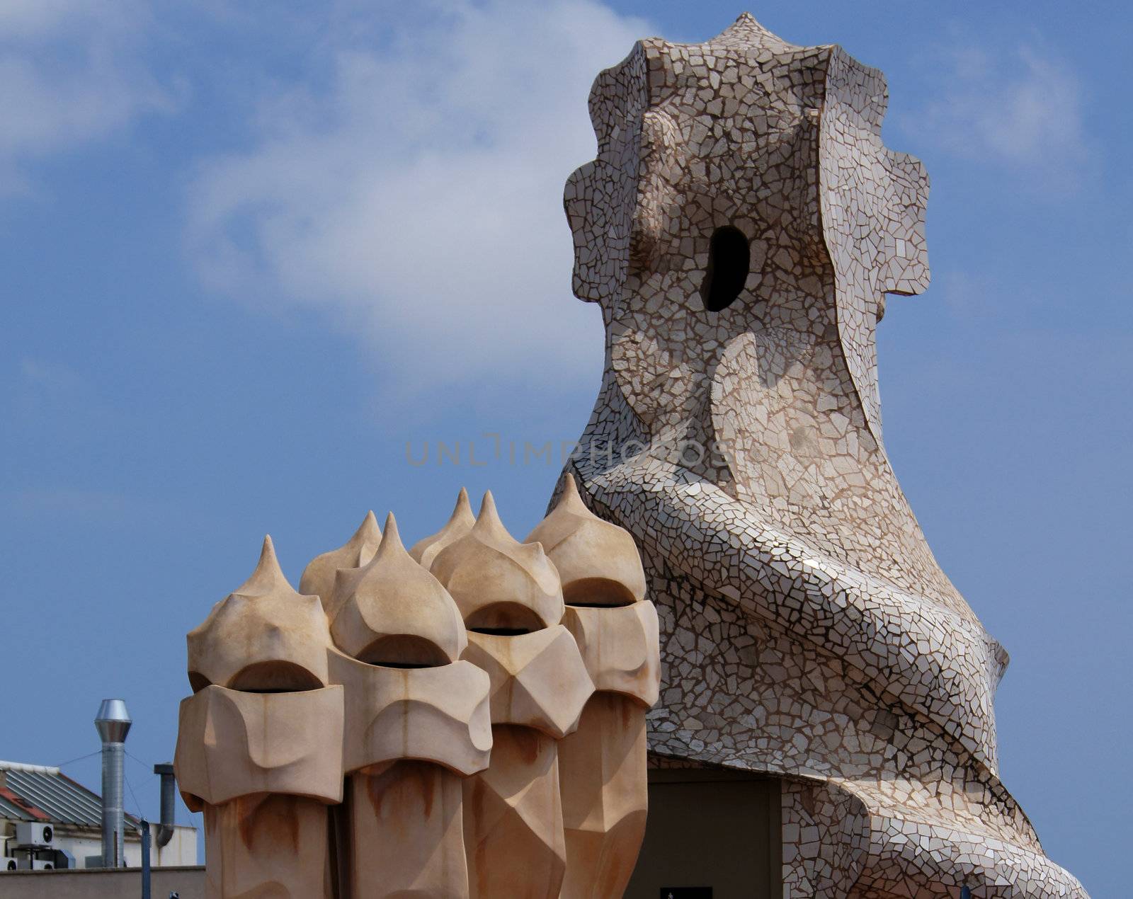 Roof of Casa Mila in Barcelona, Spain 