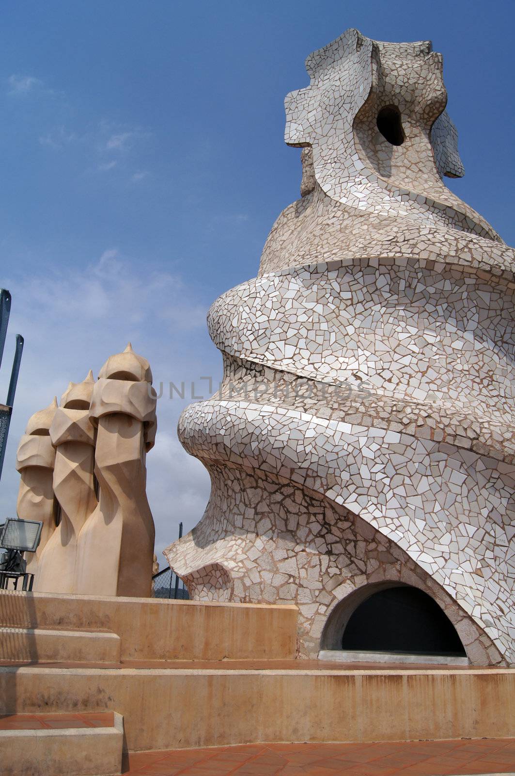 Roof of Casa Mila in Barcelona, Spain            