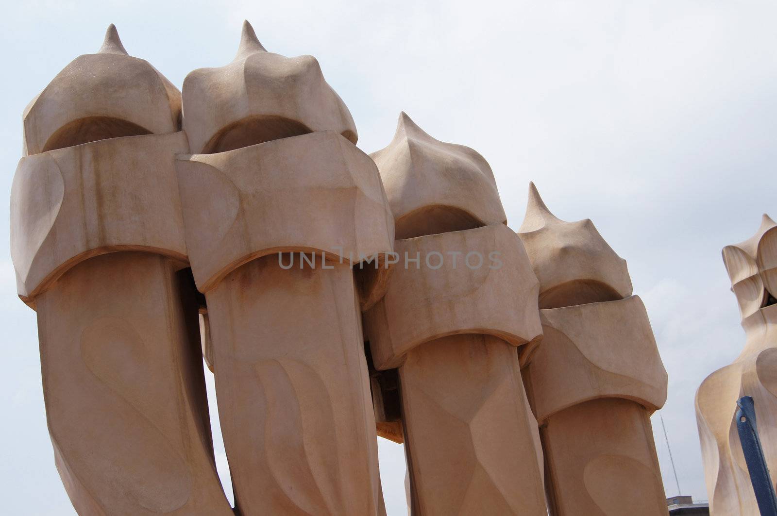 Roof of Casa Mila in Barcelona, Spain