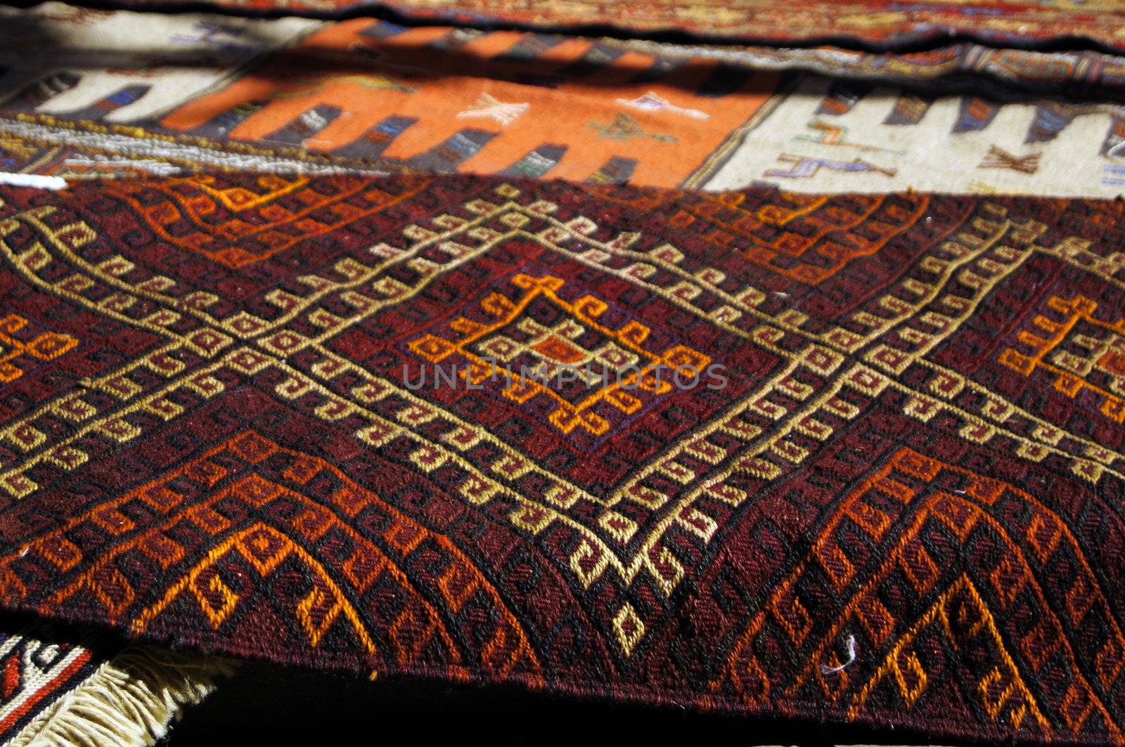 Old carpets in the street market in Tbilisi Old town, Republic of Georgia by Elet