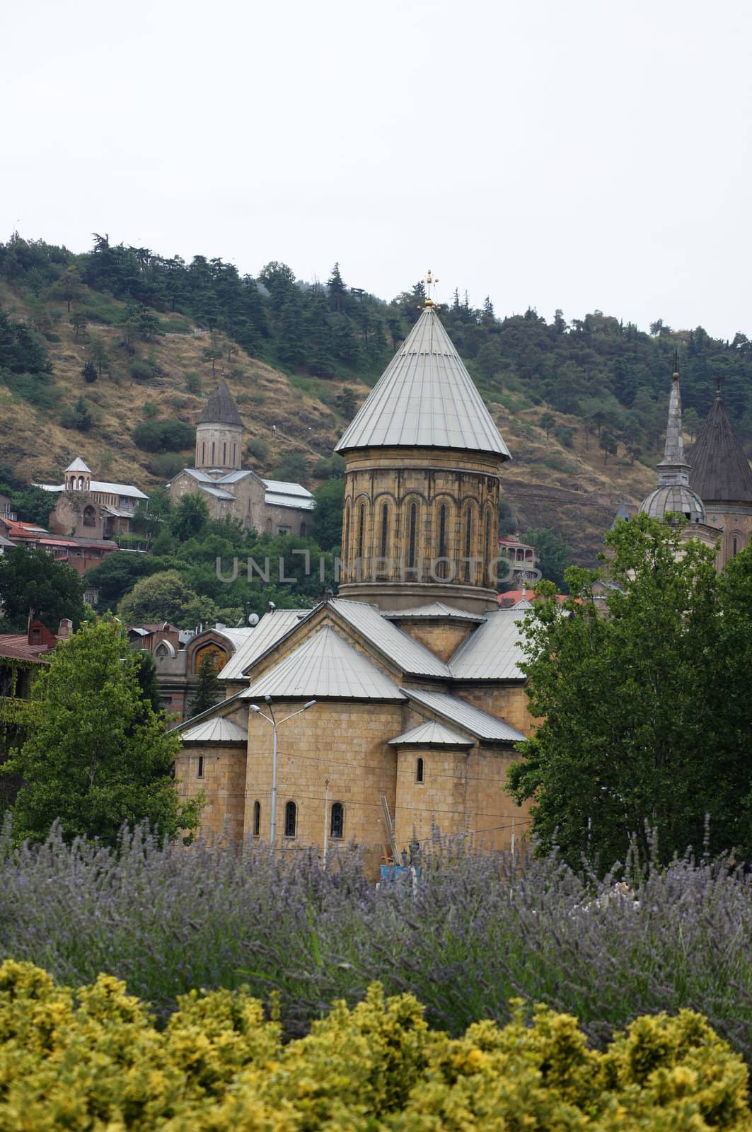 Churches and domes of Tbilisi, view to historical part of the capital of Republic of Georgia