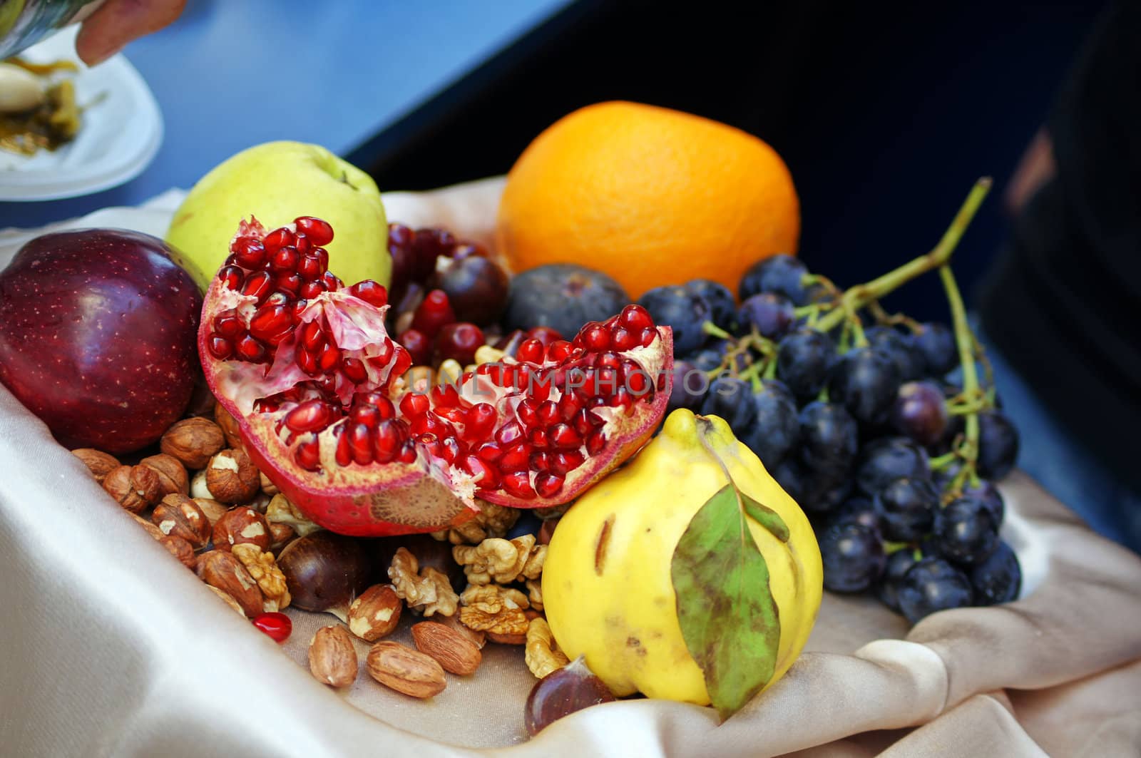 Closeup of autumn vegetables and fruits