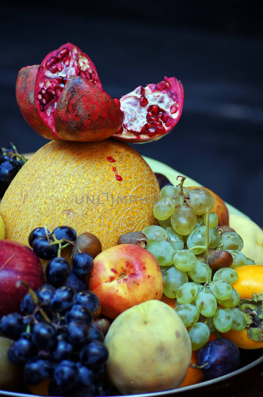 Closeup of autumn vegetables and fruits