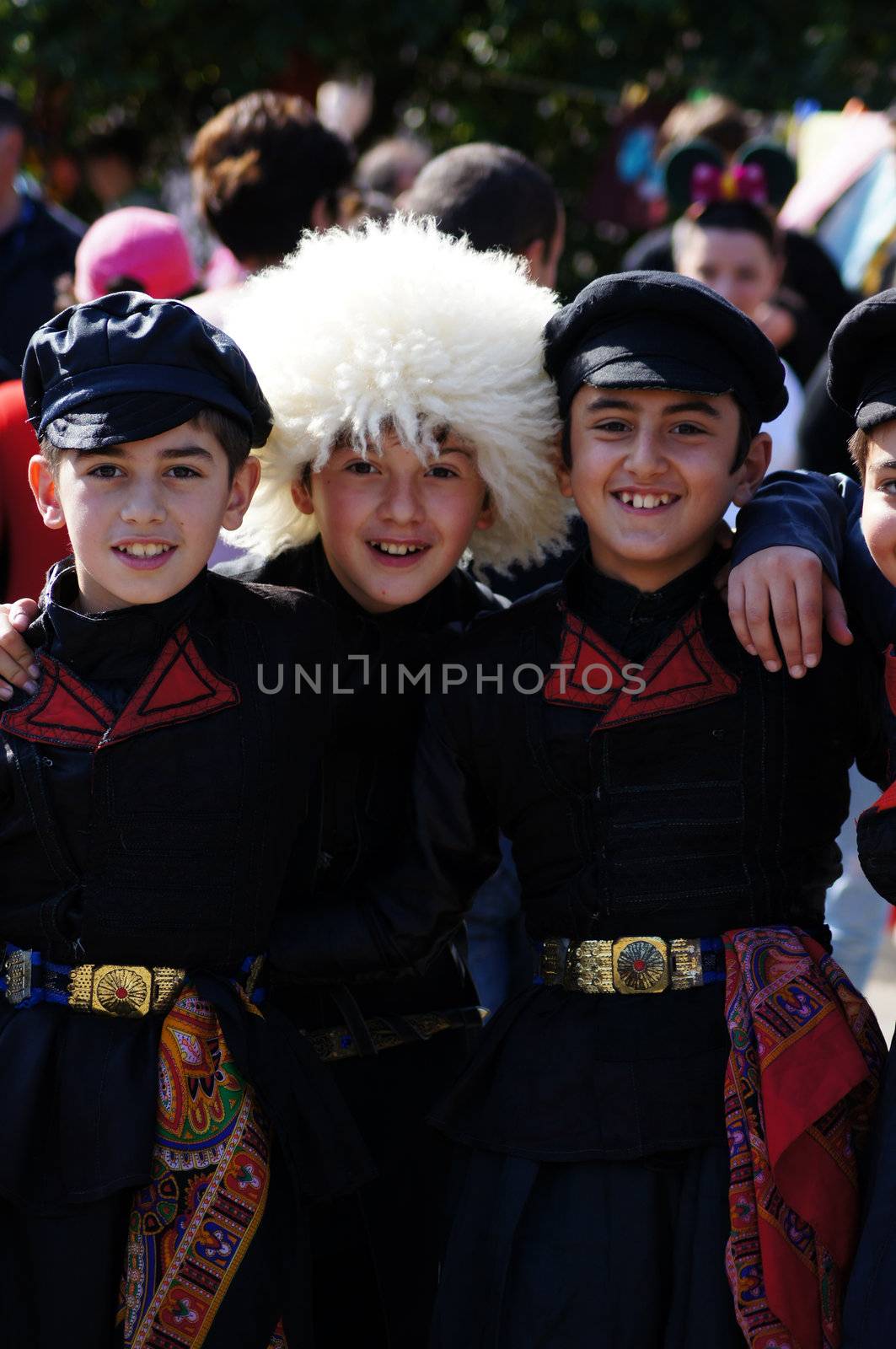 TBILISI, GEORGIA - OCTOBER 9: Participants of Georgian Folk Autumn Festival - Tbilisoba, in adjarian traditional costume dancing Ajaruli dance, October 9, 2011 in Tbilisi, Georgia.