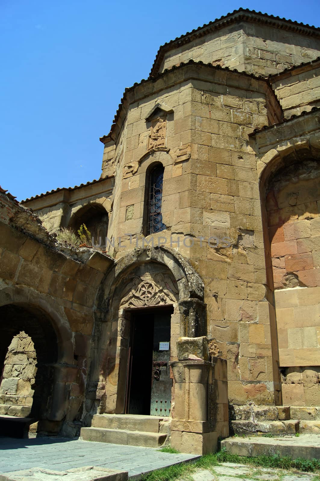 Exterior of ruins of Jvari, which is a Georgian Orthodox monastery of the 6th century near Mtskheta (World Heritage site) - the most famous symbol of georgiam christianityDjvari monastery by Elet