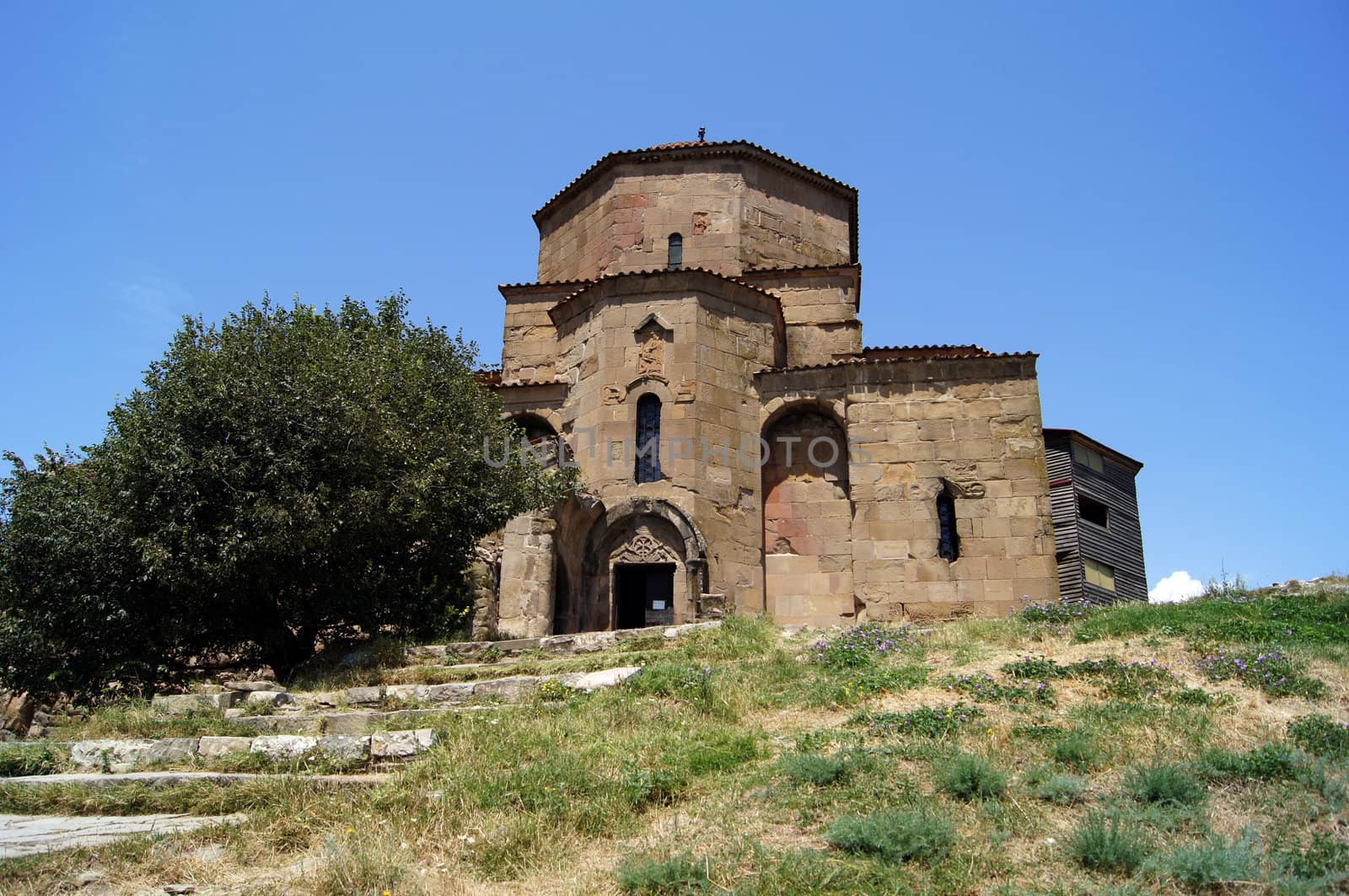 Exterior of ruins of Jvari, which is a Georgian Orthodox monastery of the 6th century near Mtskheta (World Heritage site) - the most famous symbol of georgiam christianityDjvari monastery by Elet