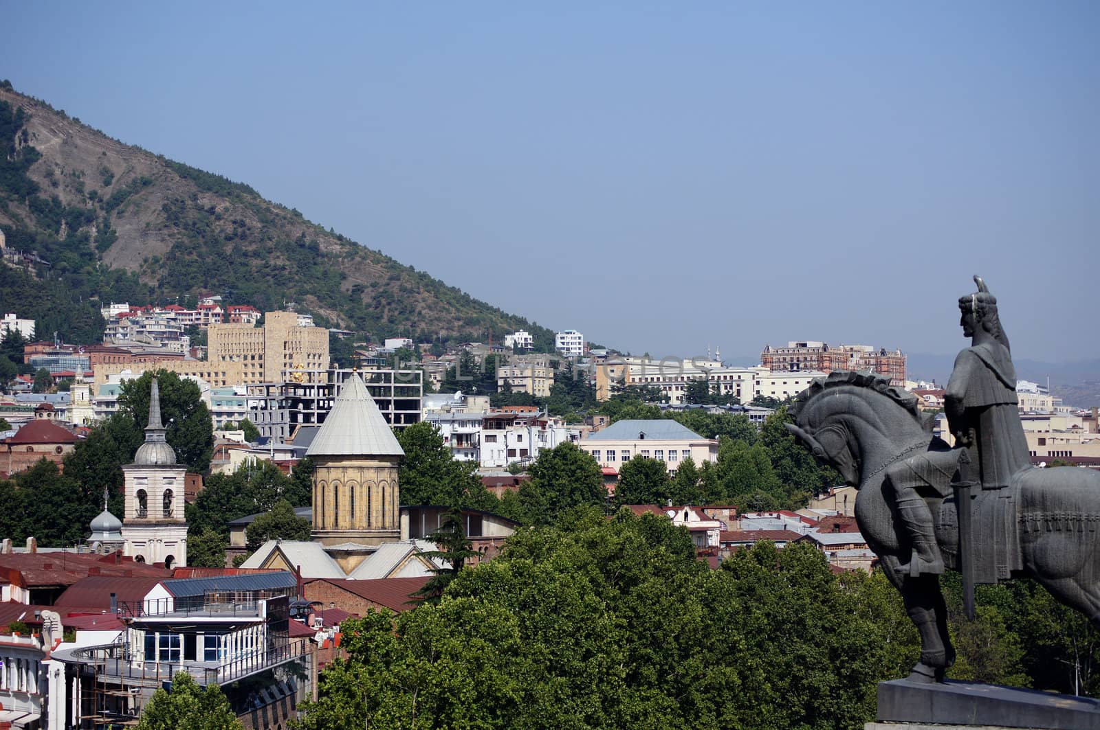 Churches and domes of Tbilisi, view to historical part of the capital of Republic of Georgia by Elet