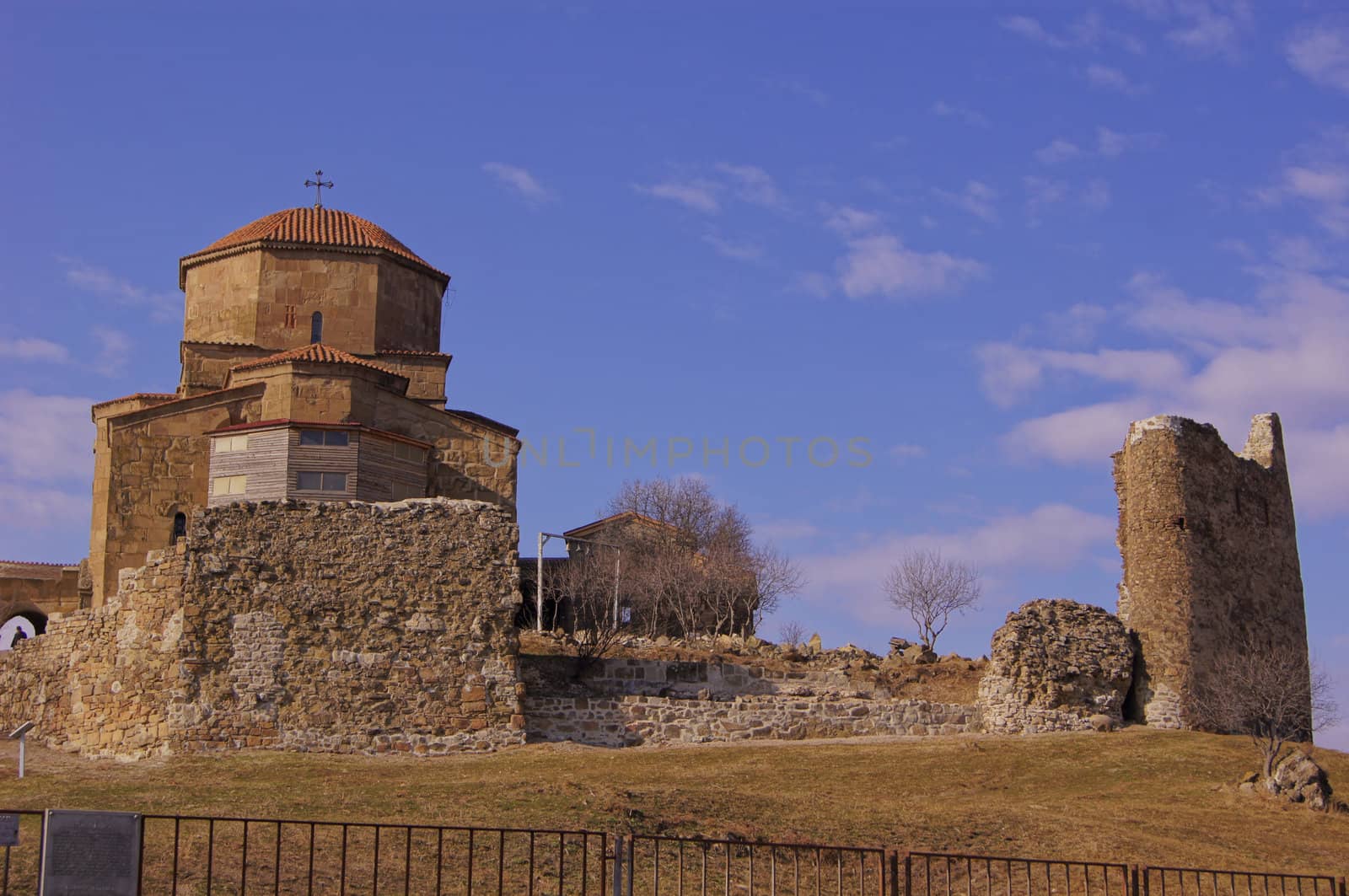 Exterior of ruins of Jvari, which is a Georgian Orthodox monastery of the 6th century near Mtskheta (World Heritage site) - the most famous symbol of georgiam christianity by Elet