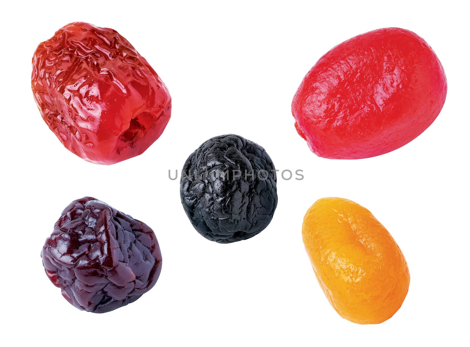 Dried fruits isolated on white by heinteh
