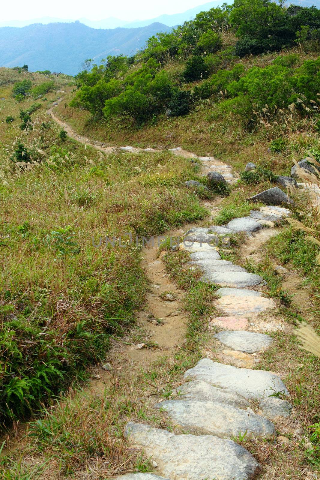 Stone path in the mountains