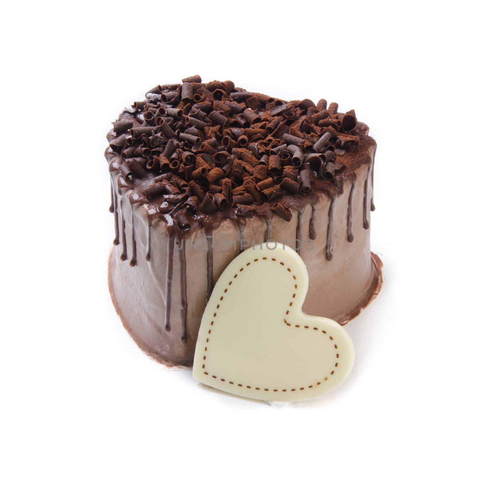 Heart Shaped Cake on white background by heinteh