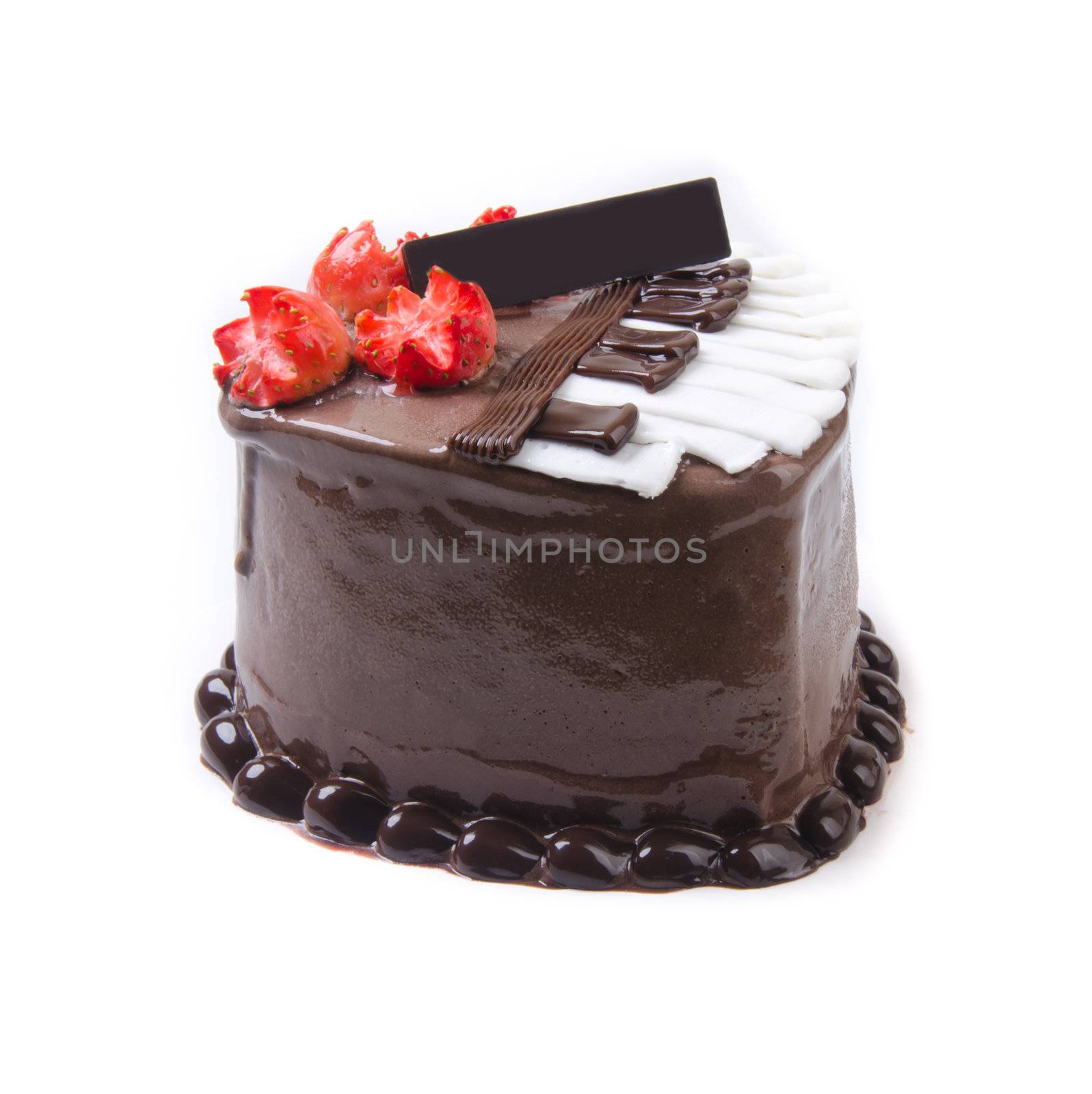 Heart Shaped Cake on white background