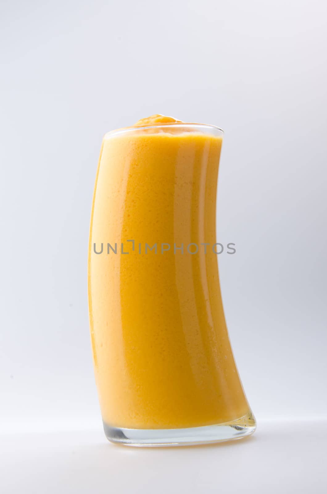 mango yogurt, milk shake isolated on white